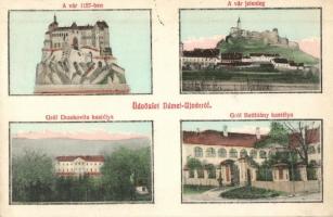 1911 Németújvár, Güssing; A vár 1157-ben és most, Gróf Draskovits és Gróf Batthiány kastélya / castles then and now