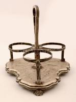 Antik ezüst (Ag.) olaj-ecettartó, jelzett, mesterjeggyel (CCS),  üveg nélkül,  m:21 cm, 20×20 cm, ne...