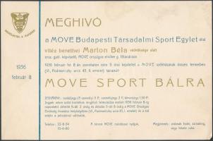 1936 "Becsülettel a hazáért!" Meghívó a MOVE Budapesti Társadalmi Sport Egylet MOVE sport báljára