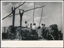 Balogh Rudolf (1879-1944): Szekerek a Hortobágyon, fotómásolat, 18x24 cm