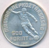 1981. 500Ft Ag "Labdarúgó Világbajnokság 1982" plasztik tokban T:1