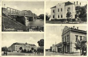 Tiszafüred, Tisza híd, Polgári iskola, Főszolgabíróság, Bika szálloda (b)