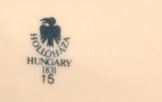 Hollóházi Szász Endre által tervezett mintával díszített porcelán dobozka, kopásnyomokkal, jelzett, ...