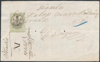 cca 1890 Schweiger Dávid keszthelyi szűcsmester kalapraktára; díszes számla 5 kr okmánybélyeggel