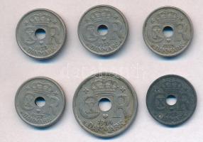 Dánia 1929-1938. 10ö Cu-Ni (4xklf) + 1942. 10ö Zn + 1934. 25ö Cu-Ni T:2,2-
Denmark 1929-1938. 10 Ör...