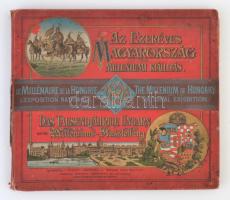 Az ezeréves Magyarország és a Milléniumi Kiállítás.  Magyarország legszebb tájainak, városainak és műkincseinek valamint a kiállítás nevezetességeinek fényképgyűjteménye. Részben Vágó Bertalan a M.Á.V. fényképésze. A kereskedelemügyi m. kir. ministerium pártfogása mellett, a m.  kir. államvasutak és az ezredéves országos kiállítás igazgatóságának megbízásából és közreműködésével kiadja Laurencic Gyula. Szerkesztik: Piványi Ernő a magyar és német, Timár Szaniszló a magyar, Palóczy Lipót a német, Fouquau Henrik a francia, Vidéky László az angol szöveget. [Magyar, német, angol és francia nyelven.] Budapest, 1896. Kunossy Vilmos és Fia. [2] + 210 + [2] p. + 1 t. Festett, aranyozott, dombornyomásos kiadói egészvászon-kötésben. (Néhány lap kijár, vászonkötésen kisebb sérülések)  /  The Millenial Hungary 1896. Collections of photograps.In German, English, French and Hungarian