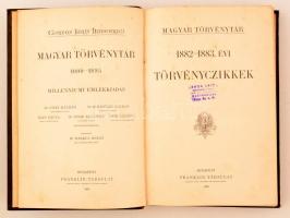 Corpus Juris Hungarici. Magyar Törvénytár Milleniumi emlékkiadás. 1882-83. évi törvénycikkek. Bp., 1...