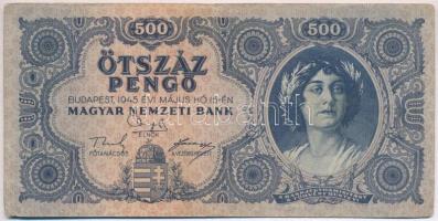 1945. 500P magyar "N" betű orosz "P" helyett T:III