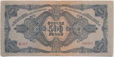 1945. 500P magyar "N" betű orosz "P" helyett T:III