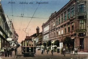 Miskolc, Széchenyi utca, Nagyszálloda, villamos (Rb)