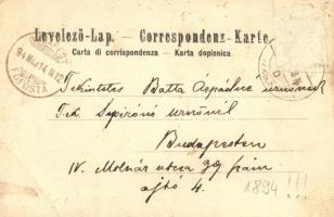 1894 (Vorläufer!) Fiume, Trsat, Tersatto; Marco Oberdorfer, floral litho (Rb)