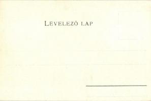 Balatonfüred, Balaton térkép, Károlyi Gy. kiadása, floral litho