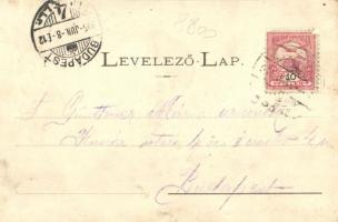 Tápiószele, vasútállomás, vasutasok csoportképe, kapható Hoffer Ignácz kereskedésében (r)