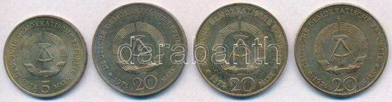 NDK 1972. 5M Cu-Ni "Meissen" + 1971. 20M Cu-Ni "Heinrich Mann" + 1971. 20M Cu-Ni...