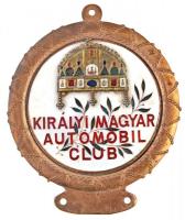 ~1930. Királyi Magyar Automobil Club zománcozott Br autójelvény (102x84mm) T:2