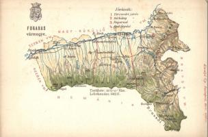 Fogaras vármegye térképe, Károlyi Gy. kiadása / Map of Fogaras County (EM)