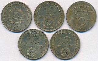 NDK 1972. 10M Cu-Ni "Buchenwald-emlékszobor" + 1973. 10M Cu-Ni "10. Ifjúsági játékok&...