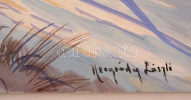 Neogrády jelzéssel: Téli naplemente. Vegyes technika, papír, 39×49 cm