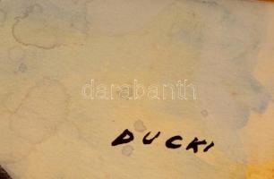 Ducki Krzysztof (1957-) Akvarell. Jelzett. 21x29 cm Paszpartuban