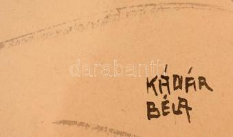 Kádár jelzéssel: Ló.  Akvarell, papír, üvegezett keretben, 16×23 cm