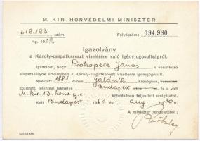 1916. "Károly-csapatkereszt" cink kitüntetés modern mellszalaggal + 1940. "Károly-csa...