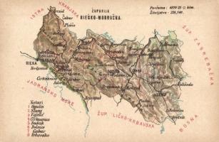 Modrus-Fiume vármegye térképe / Zupanija Riecko-Modruska / Map of Modrus-Rijeka County