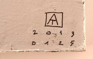 Ajtai Tamás (1952-): Tekintélyes örökség 2. Vegyes technika, farost, jelzett, 40×40 cm