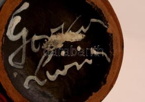 Gorka Lívia (1925-2011): Mázas kerámia váza. Jelzett. Hibátlan. 24 cm