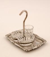 Inoxbeck olasz fűszertartó üvegbetétekkel, 11x12x15 cm