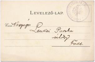 Eger, Heves vármegye címer, zászló, floral, litho; Athenaeum Rt. kőnyomda, "Faddi Önkéntes Tűzo...