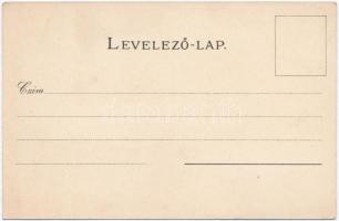 Szatmárnémeti, Satu Mare; Szatmár vármegye címere; Athenaeum Rt. kőnyomdája / coat of arms, floral, ...