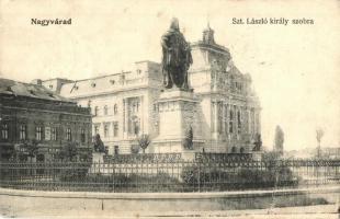 Nagyvárad, Oradea; Szent László király szobra, Weisz Mór üzlete / statue   (EK)