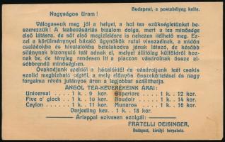 1903 Fiume, Fratelli Deisinger kávé-, tea-, kakaó- és rumbehozatal reklámos levelezőlap