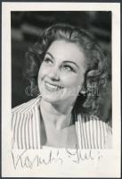 Komlós Juci (1919-2011) színésznő aláírása az őt ábrázoló fotón
