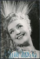 Németh Marika (1925-1996) színésznő aláírása az őt ábrázoló fotón