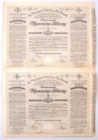 Budapest 1906. Magyar Jelzálog-Hitelbank Nyeremény-Kötvény A és B részkötvények 100K-ról, 3 nyelven, szárazpecséttel T:II