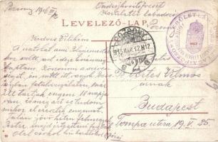 Pozsony, Pressburg, Bratislava; Bécsi villamos, fatelep, hátoldalon "Pozsonyi Kerület Lábadozó ...