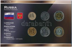 Oroszország 1992. 1R-100R (6xklf) forgalmi sor szettben, papírtokban T:1,1- Russia 1992. 1 Rouble - 100 Roubles (6xdiff) coin set in paper case C:UNC, AU