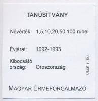 Oroszország 1992. 1R-100R (6xklf) forgalmi sor szettben, papírtokban T:1,1-
Russia 1992. 1 Rouble -...