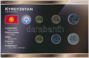 Kirgizisztán 2008. 1T-5S (6xklf) forgalmi sor szettben, papírtokban T:1 Kygyzstan 2008. 1 Tyiyn - 5 Som (6xdiff) coin set in paper case C:UNC