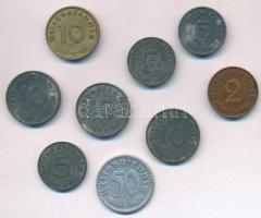 Német 3. Birodalom 1935-1942. 2pf-50pf (9xklf) T:2,2- German Third Reich 1935-1942. 2 Pfennig - 50 Pfennig (9xdiff) C:XF,VF