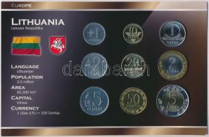 Litvánia 1991-2013. 1c-5L (9xklf) forgalmi sor szettben, papírtokban T:1,1- Lithuania 1991-2013. 1 Centa - 5 Litai (9xdiff) coin set in paper case C:UNC,AU