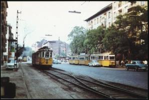 cca 1960-1970 Budapest, Villamosközlekedés a Fehérvári úton, utólagos előhívás, 10x15 cm