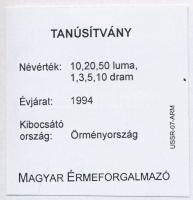 Örményország 1994. 10l-10D (7xklf) forgalmi sor szettben, papírtokban T:1,1-
Armenia 1994. 10 Luma ...
