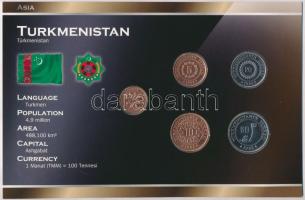 Türkmenisztán 1993. 1t-50t (5xklf) forgalmi sor szettben, papírtokban T:1,1- Turkmenistan 1993. 1 Tenge - 50 Tenge (5xdiff) coin set in paper case C:UNC,AU