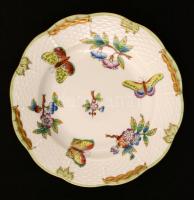 Herendi Viktória mintás süteményes tányér (6 db, 4 db 516-os, 2 db 516 1/2 formaszámmal), kézzel fes...