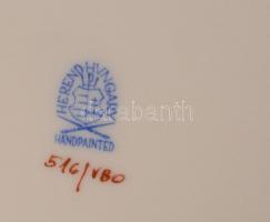 Herendi Viktória mintás süteményes tányér (6 db, 4 db 516-os, 2 db 516 1/2 formaszámmal), kézzel fes...