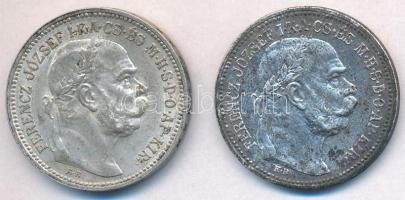 1915KB-1916KB 1K Ag "Ferenc József" (2x) T:2 patina