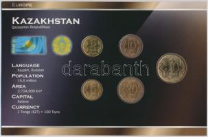 Kazahsztán 1993. 2T-50T (5xklf) forgalmi sor szettben, papírtokban T:1,1- Kazakhstan 1993. 2 Tyin - 50 Tyin (5xdiff) coin set in paper case C:UNC,AU