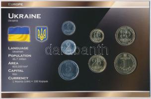 Ukrajna 1994-2009. 1k-1H (7xklf) forgalmi sor szettben, papírtokban T:1,1- Ukraine 1994-2009. 2 Kopiyka - 1 Hryvni (7xdiff) coin set in paper case C:UNC,AU